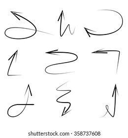 sketch arrows icons, vector arrows