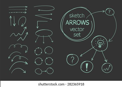 sketch arrows vector set