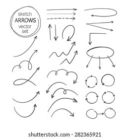 sketch arrows vector set