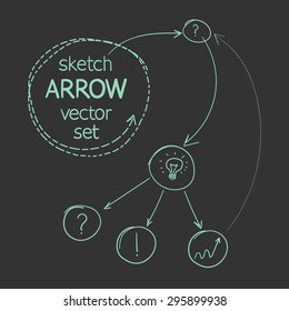 sketch arrows vector set