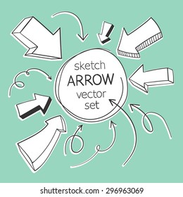 sketch arrows vector set