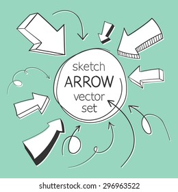 sketch arrows vector set