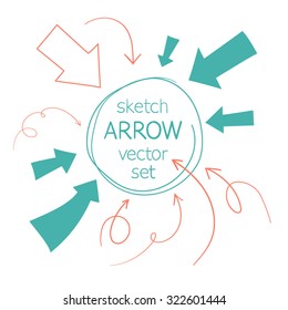 sketch arrows vector set