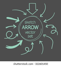 sketch arrows vector set