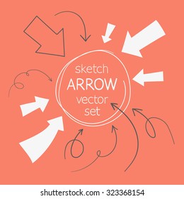 sketch arrows vector set
