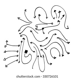 sketch arrows vector set