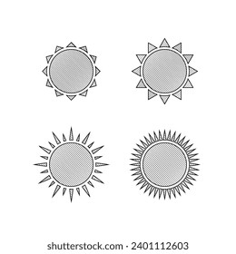 Sketch Art Sun Vector isolated on White Background. Hig Quality Vector Icon Illustration