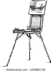A sketch of an artistic easel