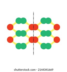 sketch of atoms, atom network, logo, icon