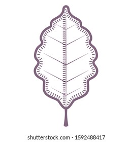 Sketch of an autumn leaf - Vector illustration