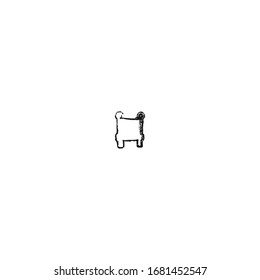 sketch of baby bed cartoon sticker design