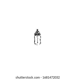 sketch of baby bottle cartoon sticker design