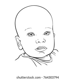 Sketch Head Ten Month Old Baby Stock Vector (Royalty Free) 789158851 ...