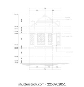sketch of the back and front view of the house