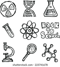 sketch of  back to school, vector illustration. 