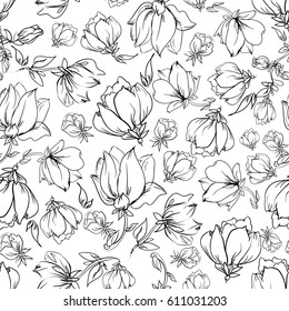 Sketch background with flowers