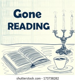 Sketch background for a library reading