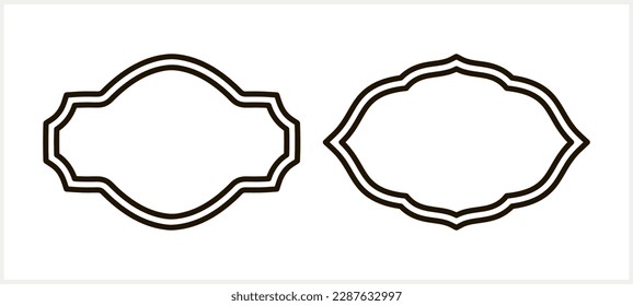 Sketch badge icon isolated Frame border vector stock illustration EPS 10