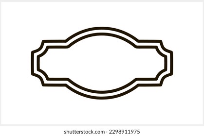 Icono de la insignia de esbozo aislado Ilustración del material vectorial del borde del marco EPS 10