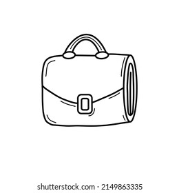 Sketch-Tasche für Dokumente. Handgezeichnetes Doodle-Symbol. Unterschreiben Sie Symbol. Vektorgrafik.