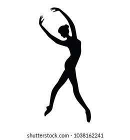 Sketch - Ballerina in a dance pose - isolated on white background - art vector
