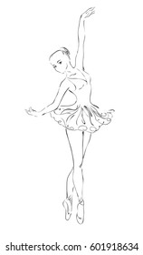 The sketch of the ballerina in dance. Vector illustration