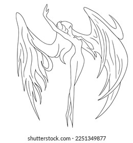 sketch of a ballerina girl in vector graphics