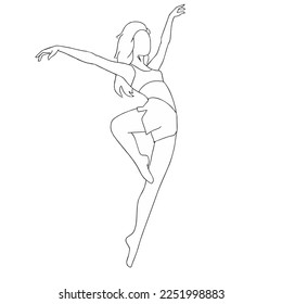sketch of a ballerina girl in vector graphics