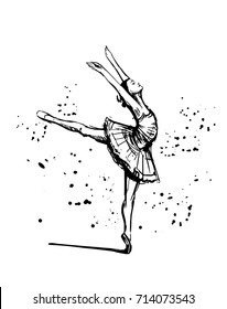 Sketch of ballerina. Hand drawn illustration converted to vector