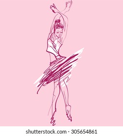 sketch of a ballerina , vector