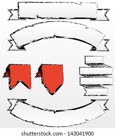 Sketch banner and ribbons