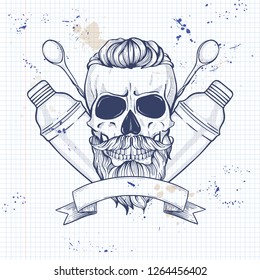 Sketch, barman skull