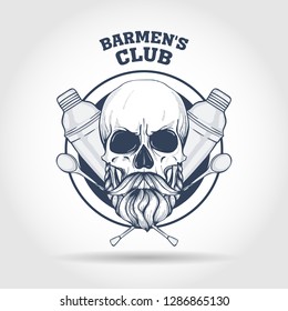 Sketch, barman skull