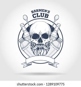 Sketch, barman skull