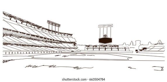 Sketch of Baseball stadium in vector illustration.