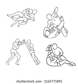 sketch of the battle of fighters without rules