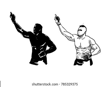 sketch of the battle of fighters without rules