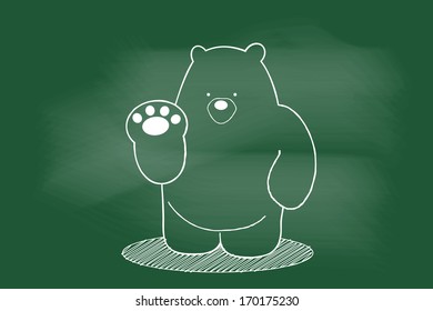 sketch of bear on blackboard 