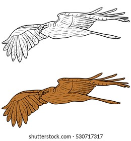 Sketch beautiful eagle on a white background. Vector illustration.