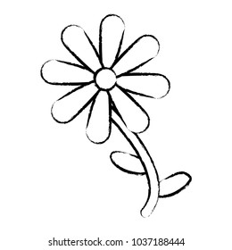 sketch of beautiful flower icon over white background, vector illustration