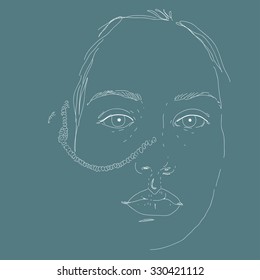 Sketch with beautiful girl.
