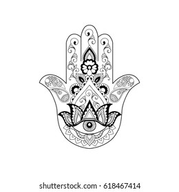 754 Black and white hamsa hand Images, Stock Photos & Vectors ...