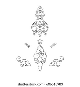 Sketch of a beautiful symmetrical pattern on a white background.