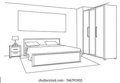 Sketch Of A Bedroom Images Stock Photos Vectors