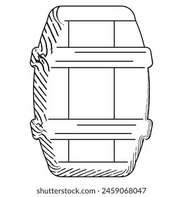 Sketch of a beer barrel Vector illustration