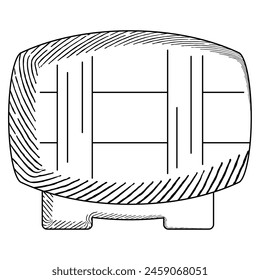 Sketch of a beer barrel Vector illustration