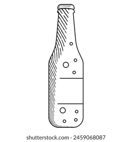 Boceto de una Ilustración vectorial de botella de cerveza