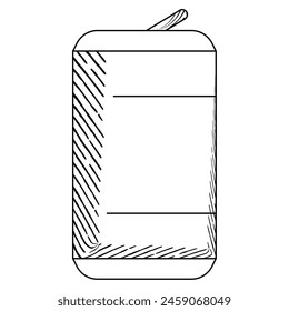 Sketch of a beer can Vector illustration