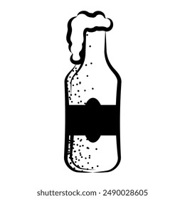 Sketch of a beer glass with foam Vector illustration