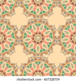 Sketch in beige and orange colors. Vector illustration. Vivid repeating - For easy making seamless pattern use it for filling any contours.